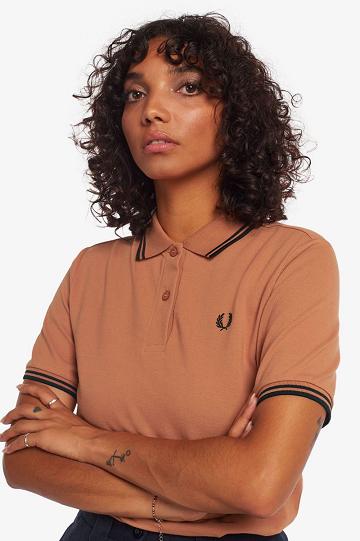 Koszulki Polo Fred Perry G3600 Damskie Bronze | PL 1961ILHS